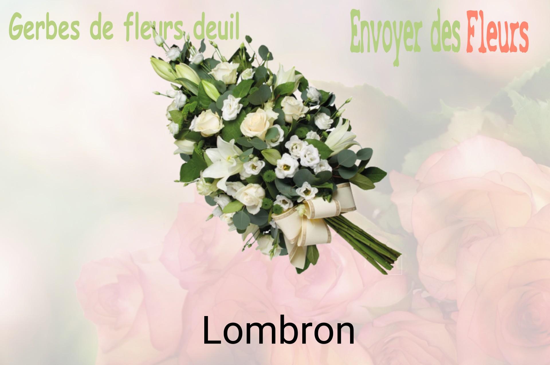 Gerbe de fleurs de deuil livrée à Lombron
